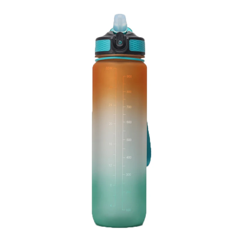 

1000ml BPA Free Portable Plastic Water Bottles Tritan material cup motivational custom color logo, Customized color