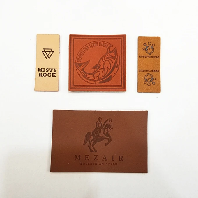 

wholesale custom labels for clothing Embossed Pu Material Leather Label For garment, As your request