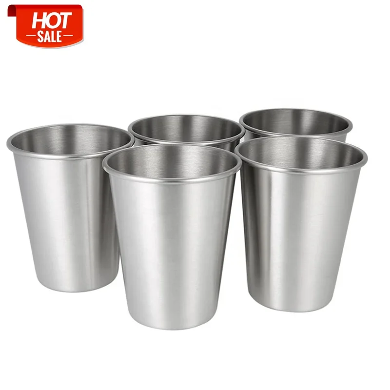 

wholesale manufacturer supplier custom metal camp travel coffee tea beer cup stainless steel mugs with logo, Steel silver