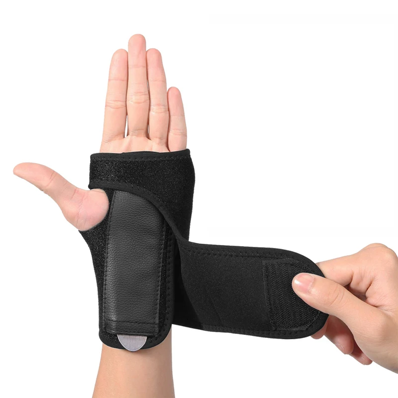 

Adjustable Compression Waterproof Hand Thumb Support Wrist Brace Splint With Splint, Black/gray/oem