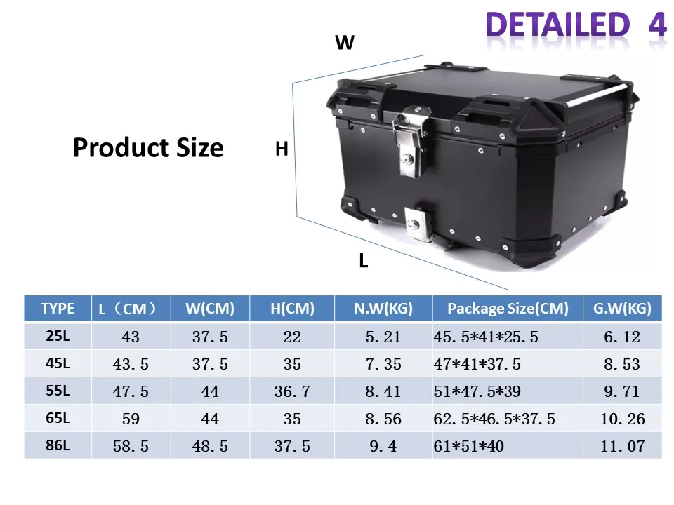 85l Large Capacity Super Aluminum Motorcycle Luggage Box Motorcycle Top ...