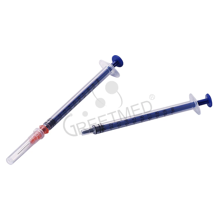 
High quality medical pp colored 1m insulin syringe 