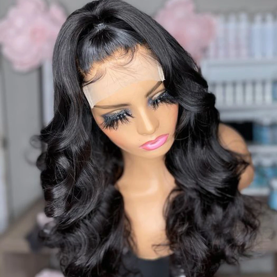 

Hd Transparent Swiss Lace Front Wig Human Hair Lace Frontal Wig Straight Glueless Brazilian 100% Virgin Full Lace Wigs, Natural color1b