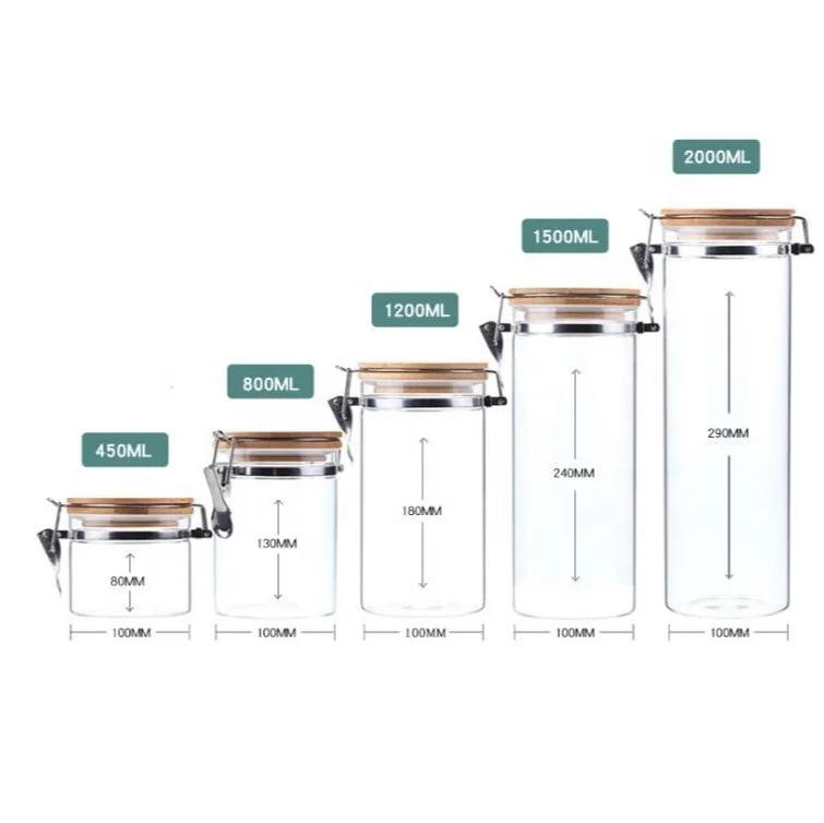 

storage tank storage tank Kitchen Glass food storage Containers Glass Jars with Airtight Locking Clamp Lids