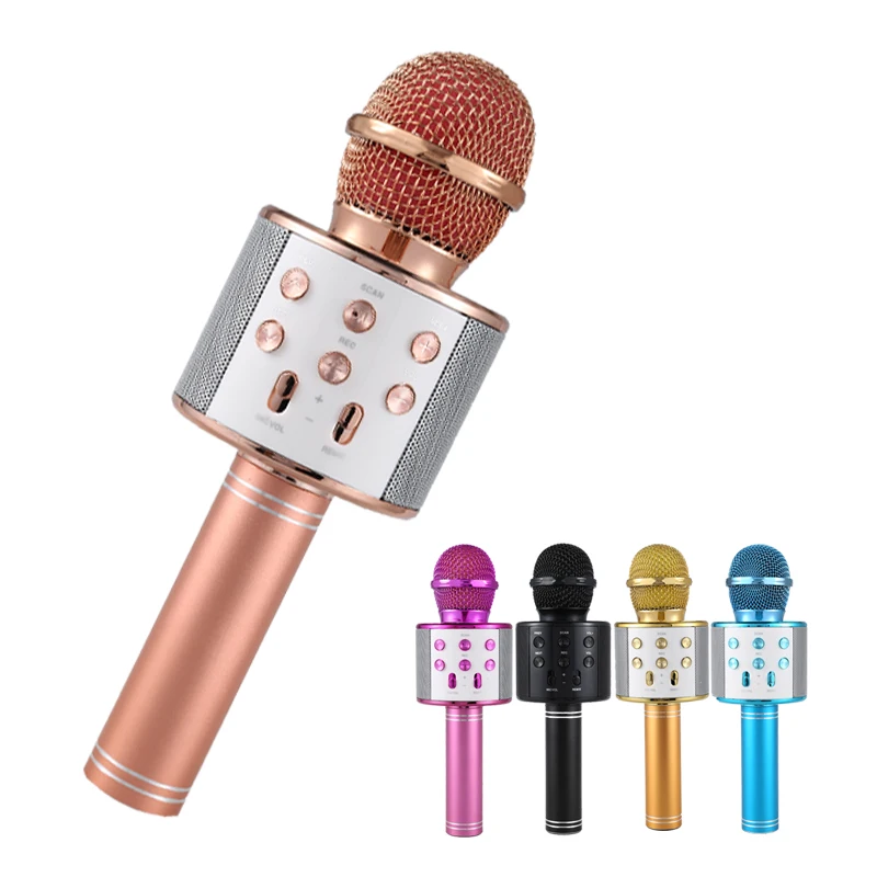 

Hot Selling 858L Wireless Karaoke Microphone Speaker Singing Mike Home Party USB Mic Audio Condenser Microphone
