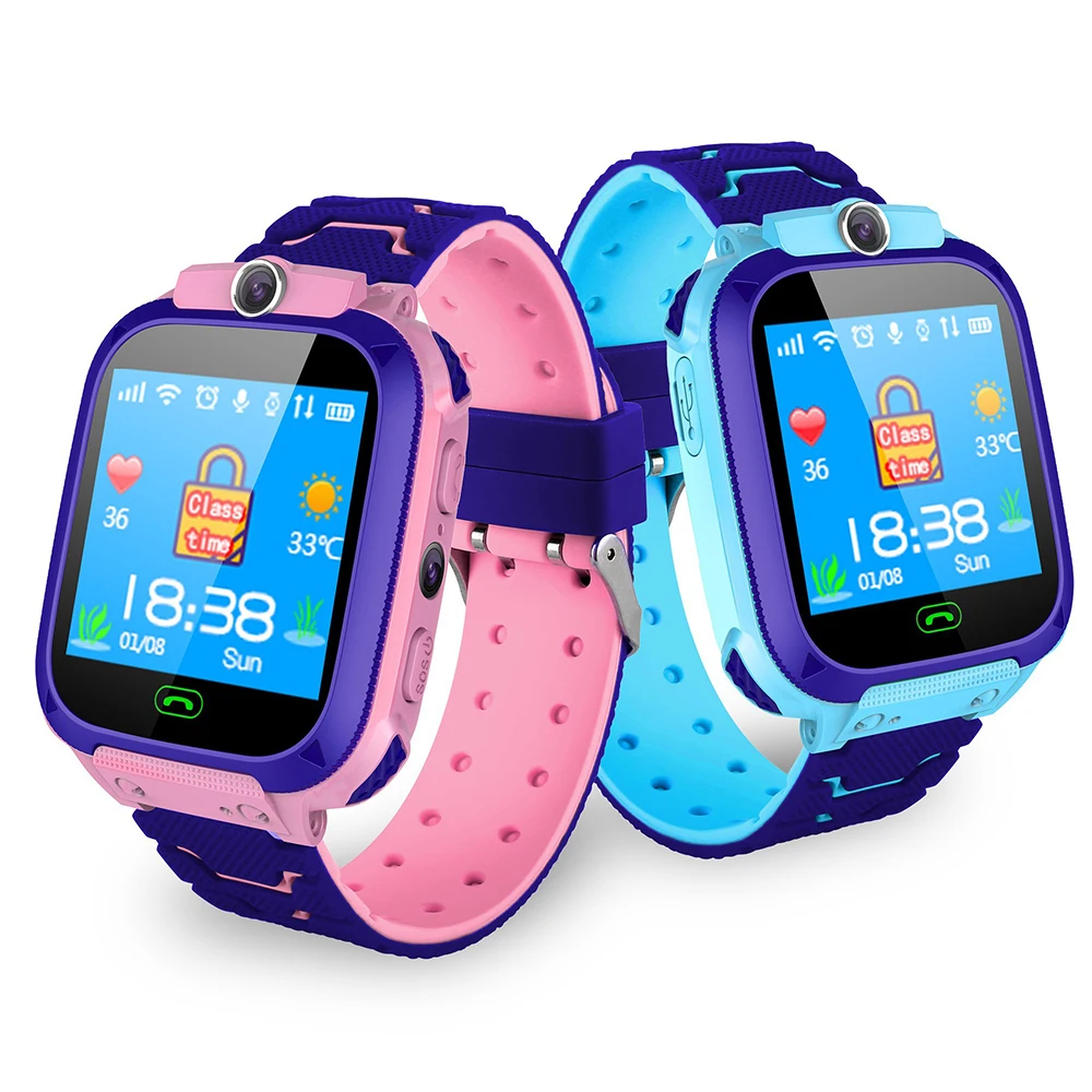 

2021 new sim card gps location sos safe function anti-lost kids smart watch Q12