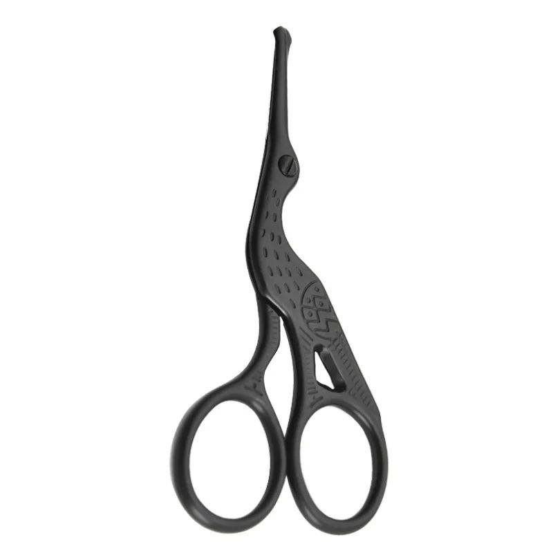 

Popular Manicure Tools Ear Hair Pet Grooming Scissors Black Crane Nose Hair Scissors