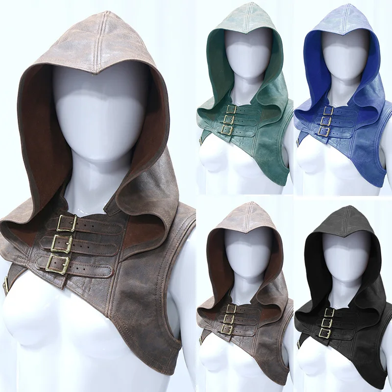 

ecowalson Medieval Men costumes Accessories Viking Warrior Aristocrat Assassins Knight Shawl Cape Women Renaissance Cosplay Hood, Black femme dresses