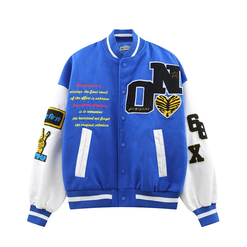 

Oem High Quality Embroidery Men College Custom Baseball Bomber Letterman Varsity Jacket, Customized colors