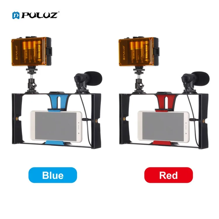 

Dropshipping PULUZ Portable Phone Handle Stabilizer Movies Mount Led Selfie Ring Light with Smartphone Holder Tripod