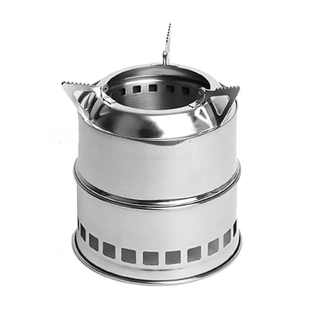 

TY Foldable Camping Equipment Windproof Wood Stove Burner Stainless Steel Cooking Burner Wood Heater for Hiking, Sliver