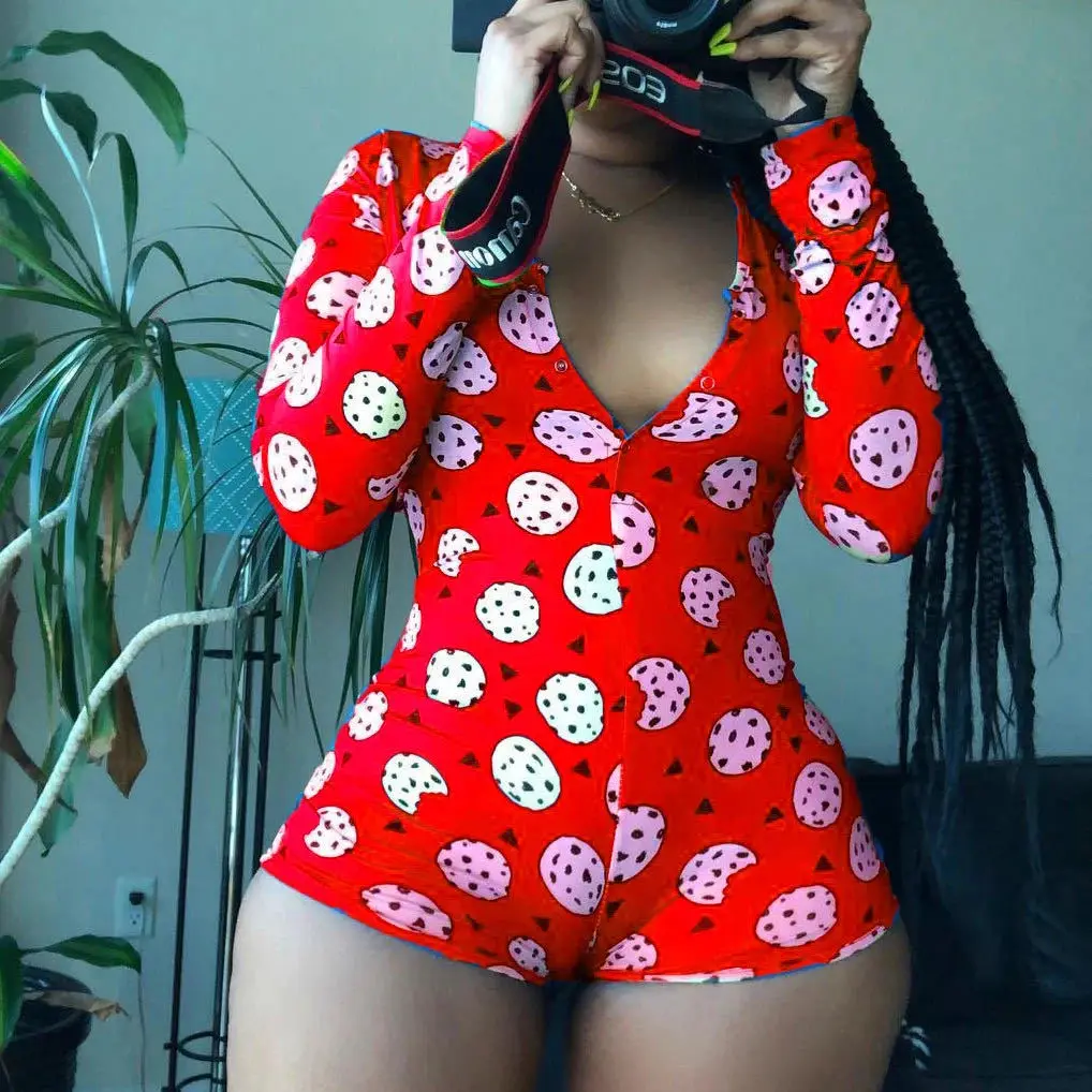 

Sexy casual printed jumpsuit home wear plus size women's clothing Casual Home Wear