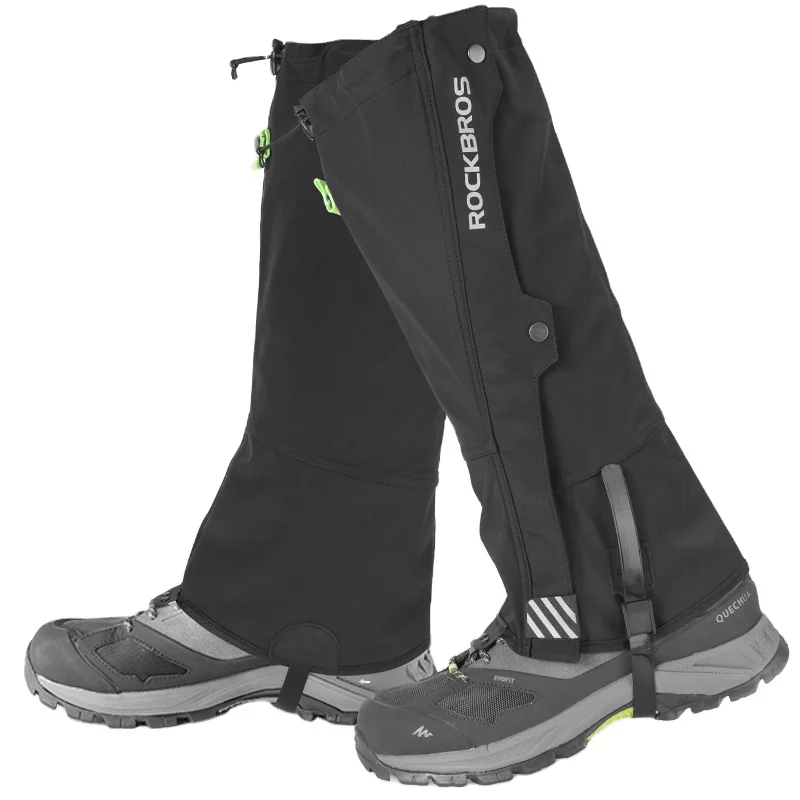 

ROCKBROS Outdoor Protection Guard Skiing Hiking Climbing mountaineering Waterproof Windproof Leg Gaiters, Black