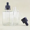 30ml clear rectangular glass glass eye dropper bottles, e liquid glass dropper bottles 1 oz rectangle shape