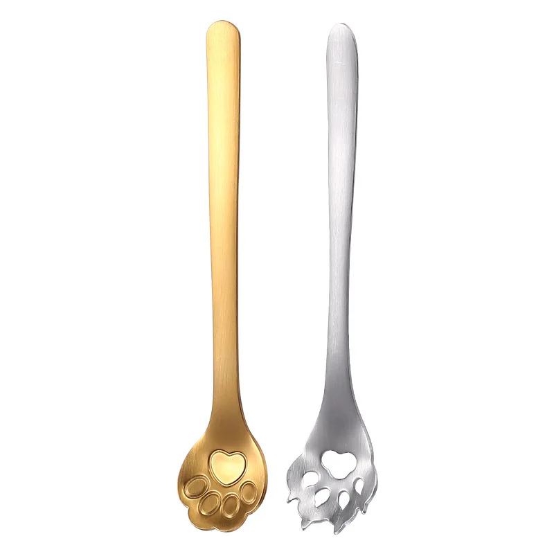 

Creative Stainless Steel 304 Mixing Spoon Coffee Spoon Cat Claw Spoon, Silver/gold/rose gold/black
