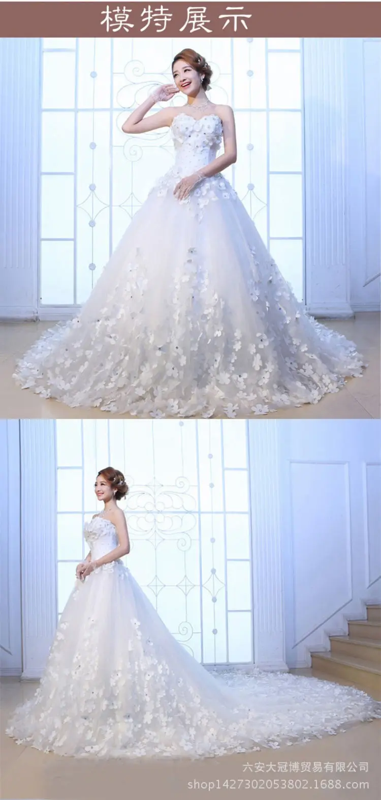 Luxury Gaun Pernikahan 3d Lace Applique Plus Size White Red Boob Tube ...