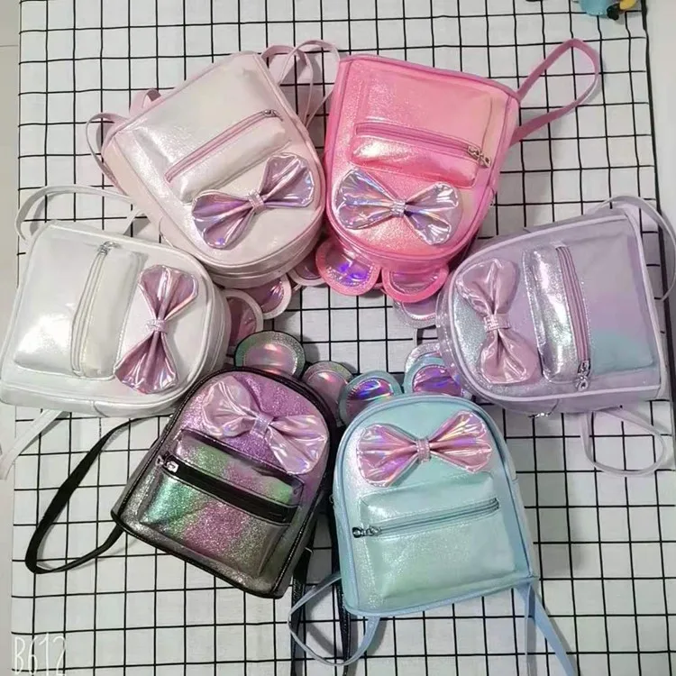 

2020 summer mini laser PVC waterproof bow sling backpack for girls, Customized color