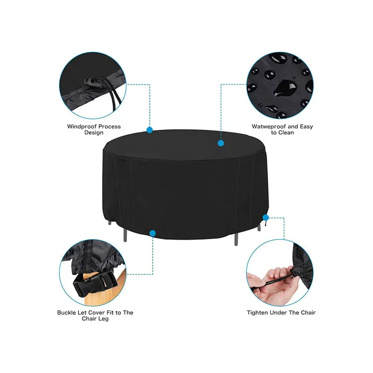 

Outdoor Furniture Garden Table Protection Covers Wholesale High Quality Waterproof, Black/customized