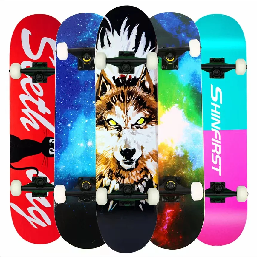 

Durable Sample Available Custom Aluminum Alloy Paint Bracket Deck Skateboard Maple Wooden Skateboard Papan Luncur, Customized color