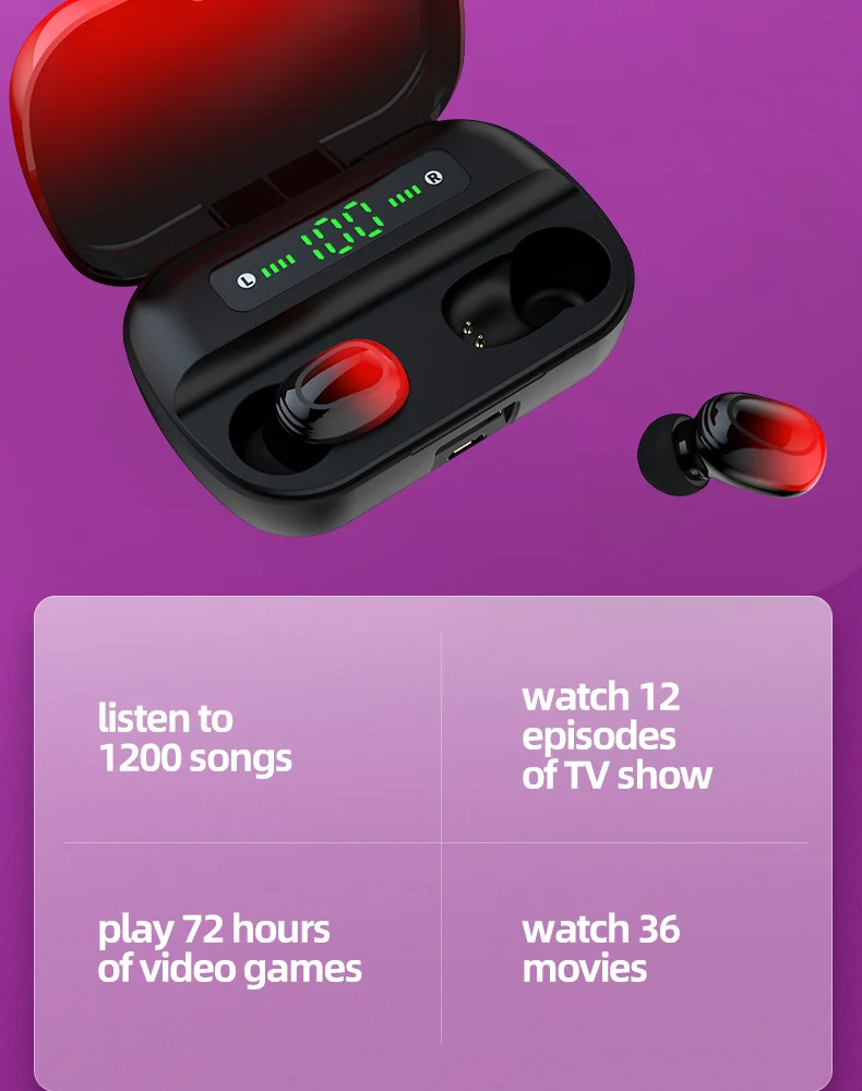 HBQ Q82 V5.0 Mini TWS Wireless Bluetooth Earphone 20H Play Time Wireless Headphones Bluetooth Headset With Mic for Phone - ANKUX.COM