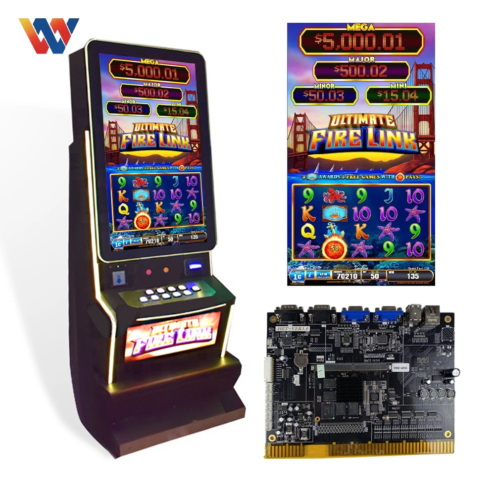 

43/ Inch 8 in 1 Fire Link Curved Touch Screen Vertical Ultimate Fire Link Game Board Video Slot Gambling Games Machines, Picture