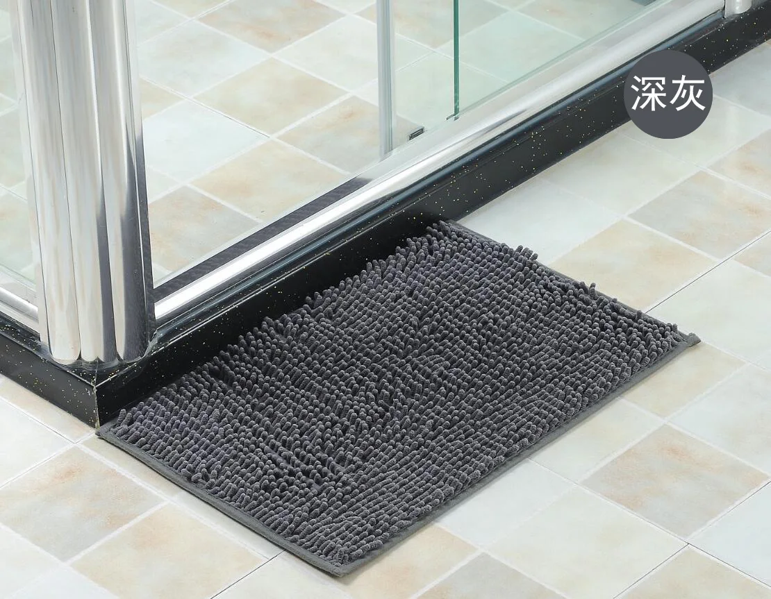 

China factory comfortable chenille noodle shaggy anti-slip area rug bathroom rug, Optional