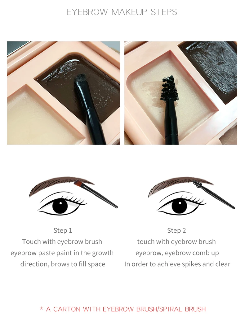 Wibo Eyebrows Pomade – Wasserfeste Augenbrauencreme In Soft Brown, Inkl. Applikatorbürste, Für Natürlichen Look