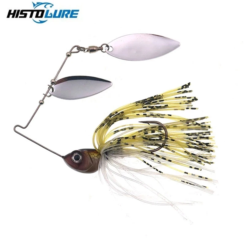 

1pcs HISTOLURE 10g Spinner Bait Fishing Spoon Lure Metal Jig Jigging lure Spoon rotation Spinnerbait, 2 colors