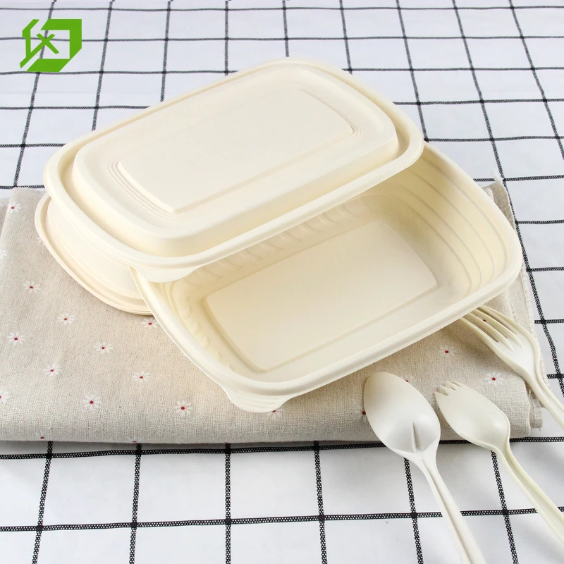 

Disposable Containers Fast Food Tray Biodegradable Lunch Box For Take away Corn Starch Container