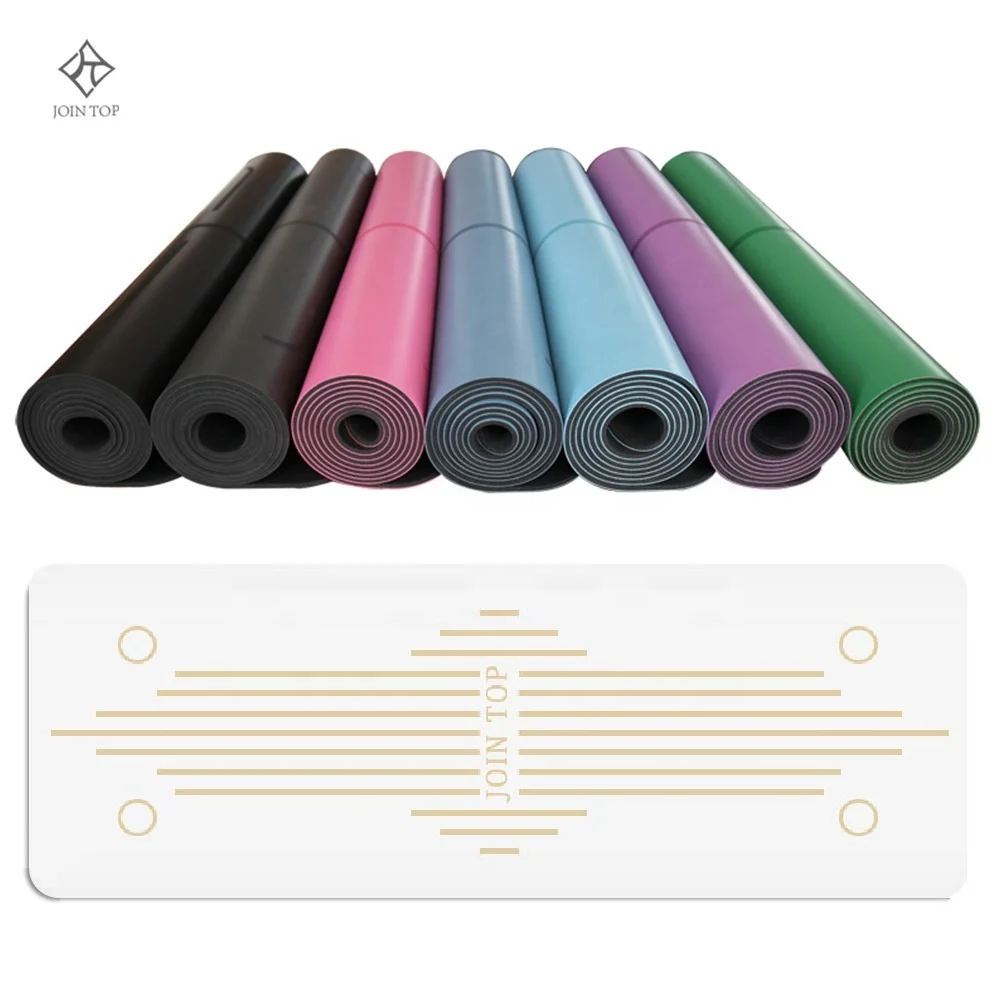 

Jointop Factory Price Chakra UV Printed Natural Rubber PU Yoga Mat, Various color pu non-slip mat