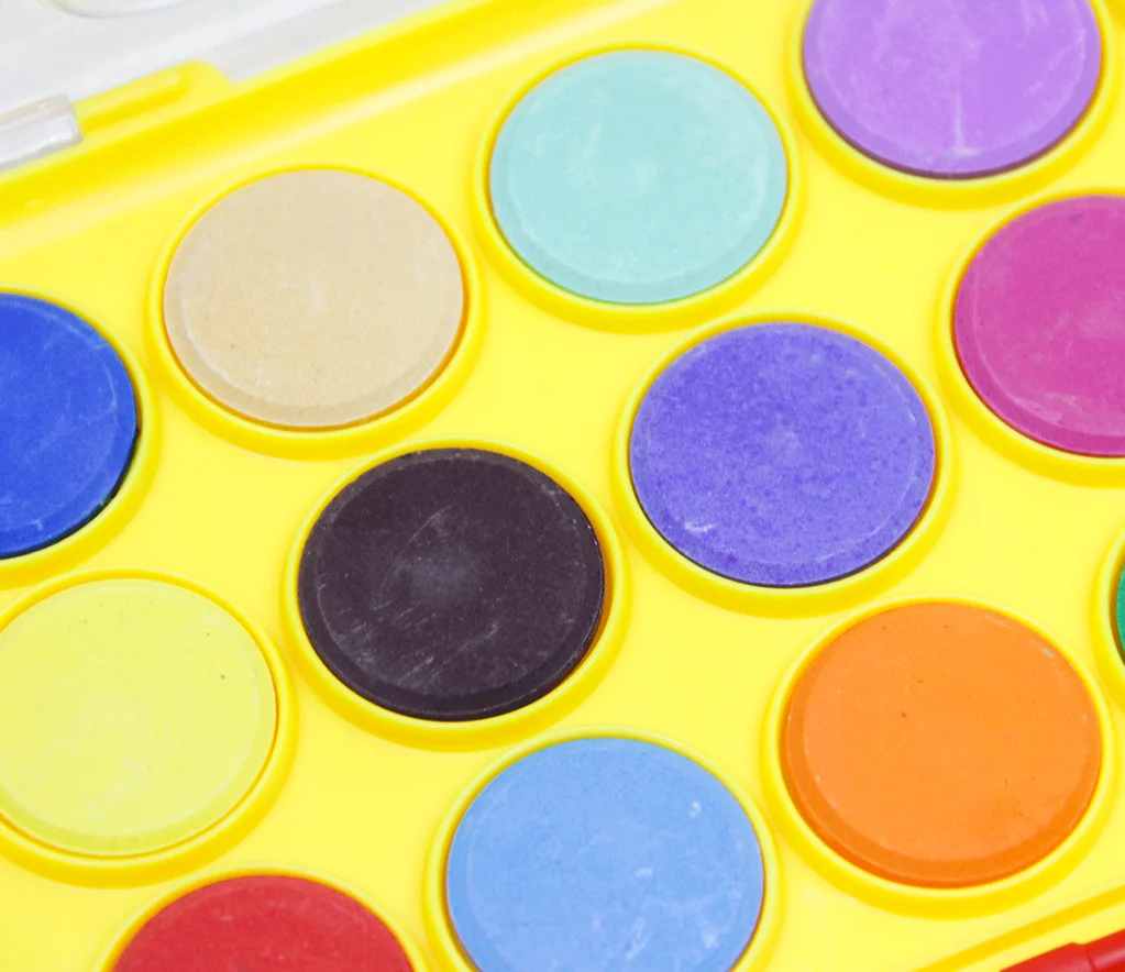 
21 colors acrylic water color paint dry pan set with brush for kids diy painting 