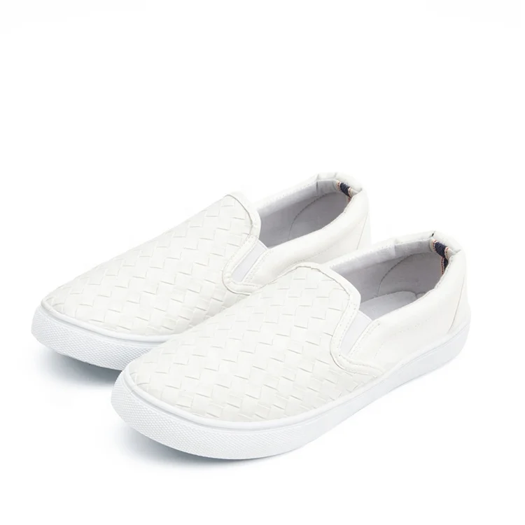 

Custom White PU Plaid Flat Casual Sneaker Slip-On Shoes US Size 13 Manufacturers