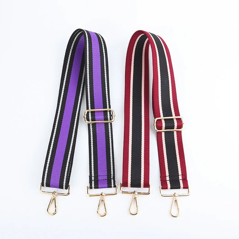 

2021 Stripe Colors 5cm Woven Tape Belt Crossbody Bag Adjustable Wide Bag Shoulder Strap