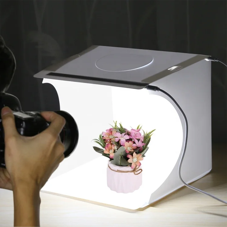 

24cm x 23cm x 22cm Mini Studio Box 2 LED Panels Folding Portable Photo Lighting Shooting Tent Box