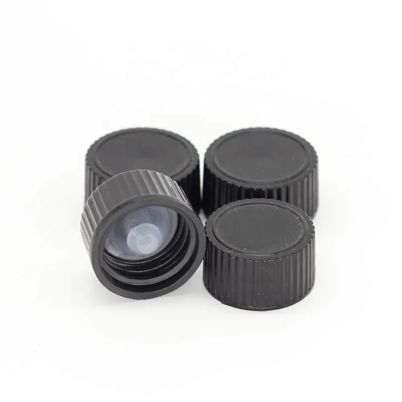 
20-400 Black poly cone/bakelite/phenolic cap fits 1 oz amber boston glass bottle 