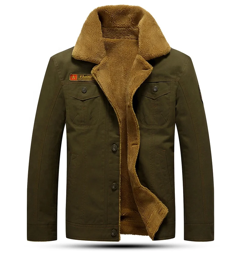 

Wholesale Latest Fashion Styles Solid Color Winter Men Wears Fleece Plus Size Men's Jackets
