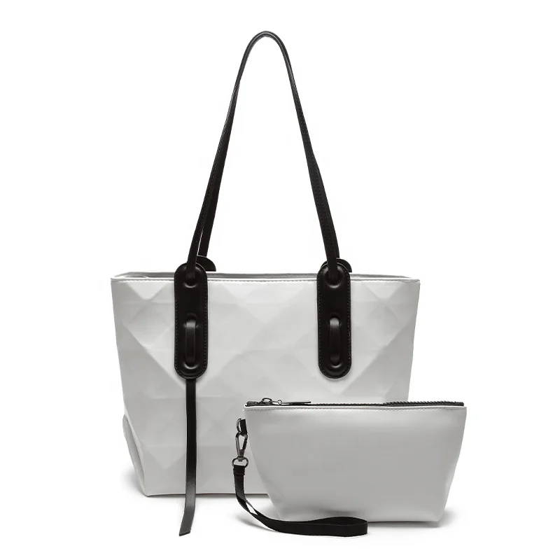 

luxury soft leather tote clutch 2 pieces purses handbag sets for women
