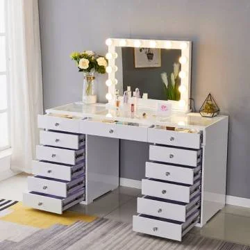 

Makeup Vanities Table Set Dressing Table Vanity Mirror with Lights coiffeuse avec miroir schminktisch tocador bedroom furniture