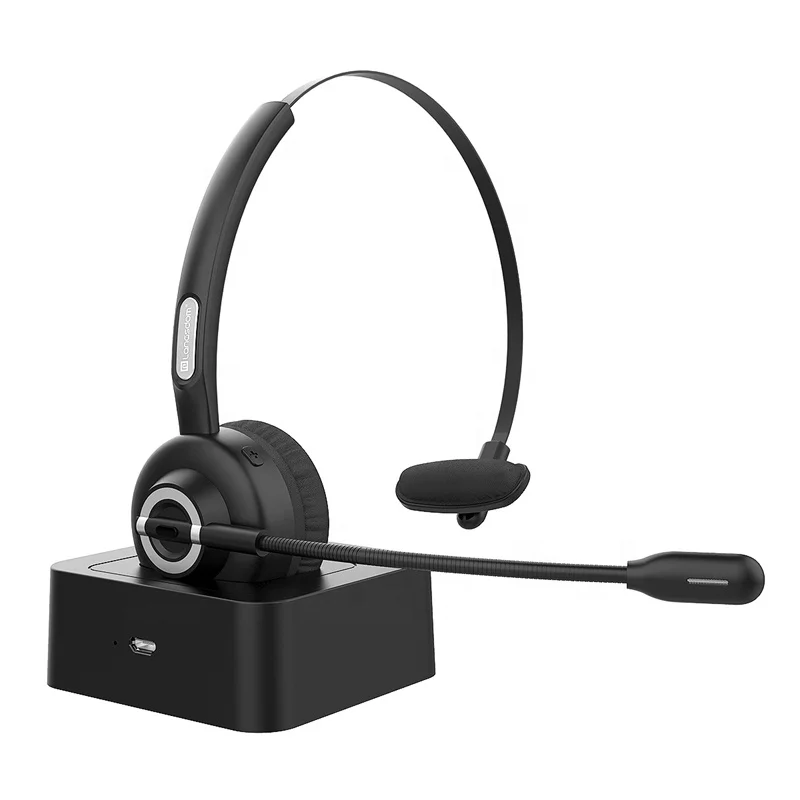 

Langsdom H3 Call Center Bluetooth Headset Hands-Free Wireless Headphones With Mic Noise Cancelling Skype Headset For Phone PC, Black