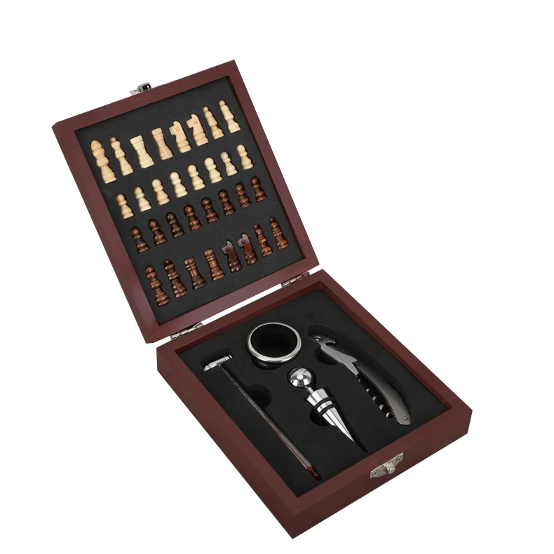 

Wooden box wooden wine opener gift set metal corkscrew wine bottle opener kit