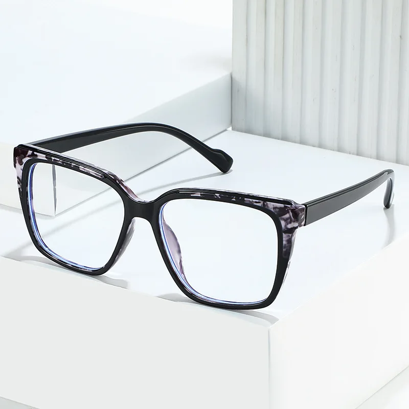 

DL Glasses new arrival large square frame eyewear anti-blue light glasses lightweight TR reading sunglasses