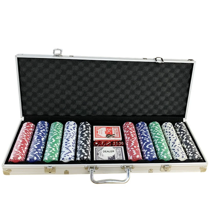 

Factory Bestselling casinos gambling 500 ABS plastic Set Poker Chips with Aluminum Case, Colorful