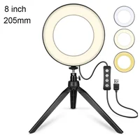 

8" Dimmable LED Studio Camera Ring Light Photo Phone Video Light Lamp With Tripods Selfie Stick Ring Table Fill Light For Canon