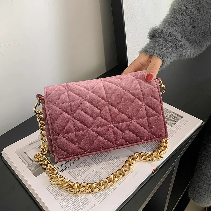 

2023 plush bag fashion velvet fashion fur hand bags ladies winter chain purse and handbag