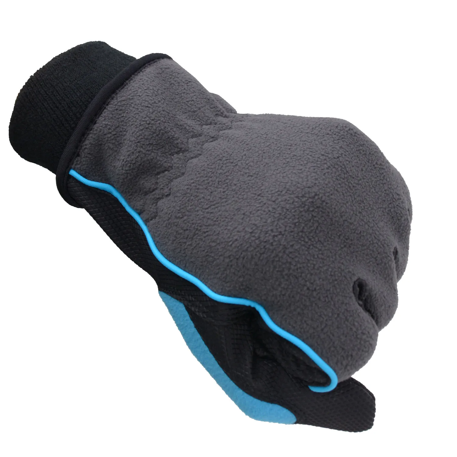 

HDD in stock custom PU grip palm polar fleece winter work out playing gloves, Black