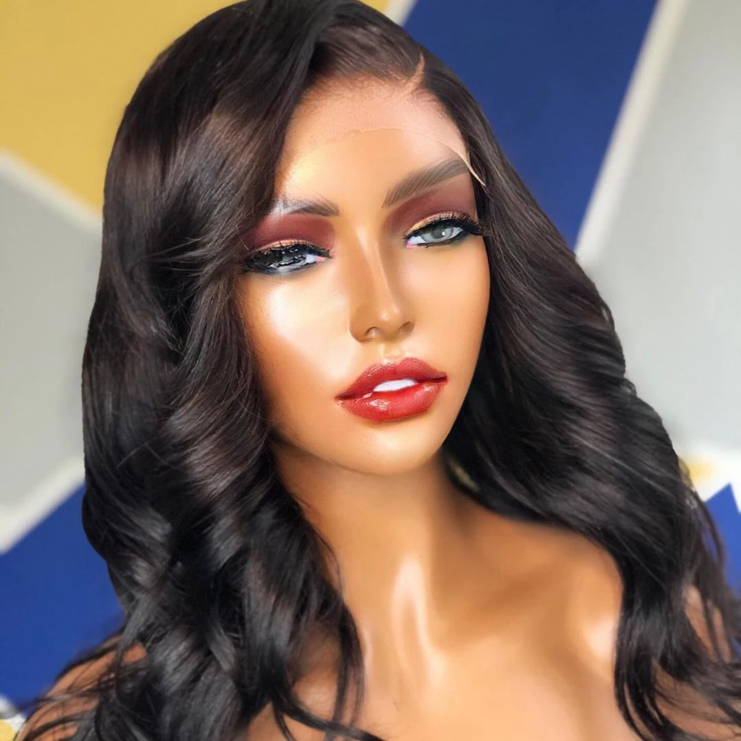 

100 Human Hair Body Wave Full Lace Wig Natural Human Hair Wigs Shy Luxe Wigs 16Inch