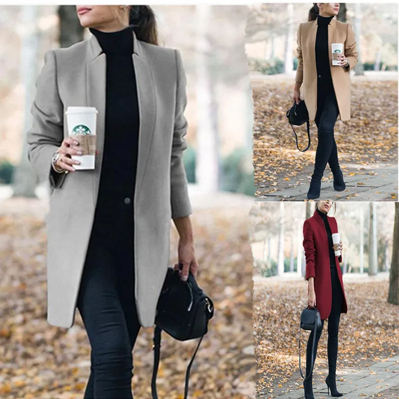 

YX Fashion 2021 Latest Winter Wears For Woman Woollen Hooded Windbreaker Plus Size