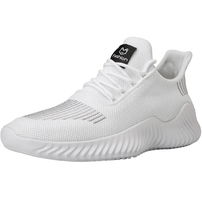 

New design durable walking shoes customized sports shoes for men, White black grey