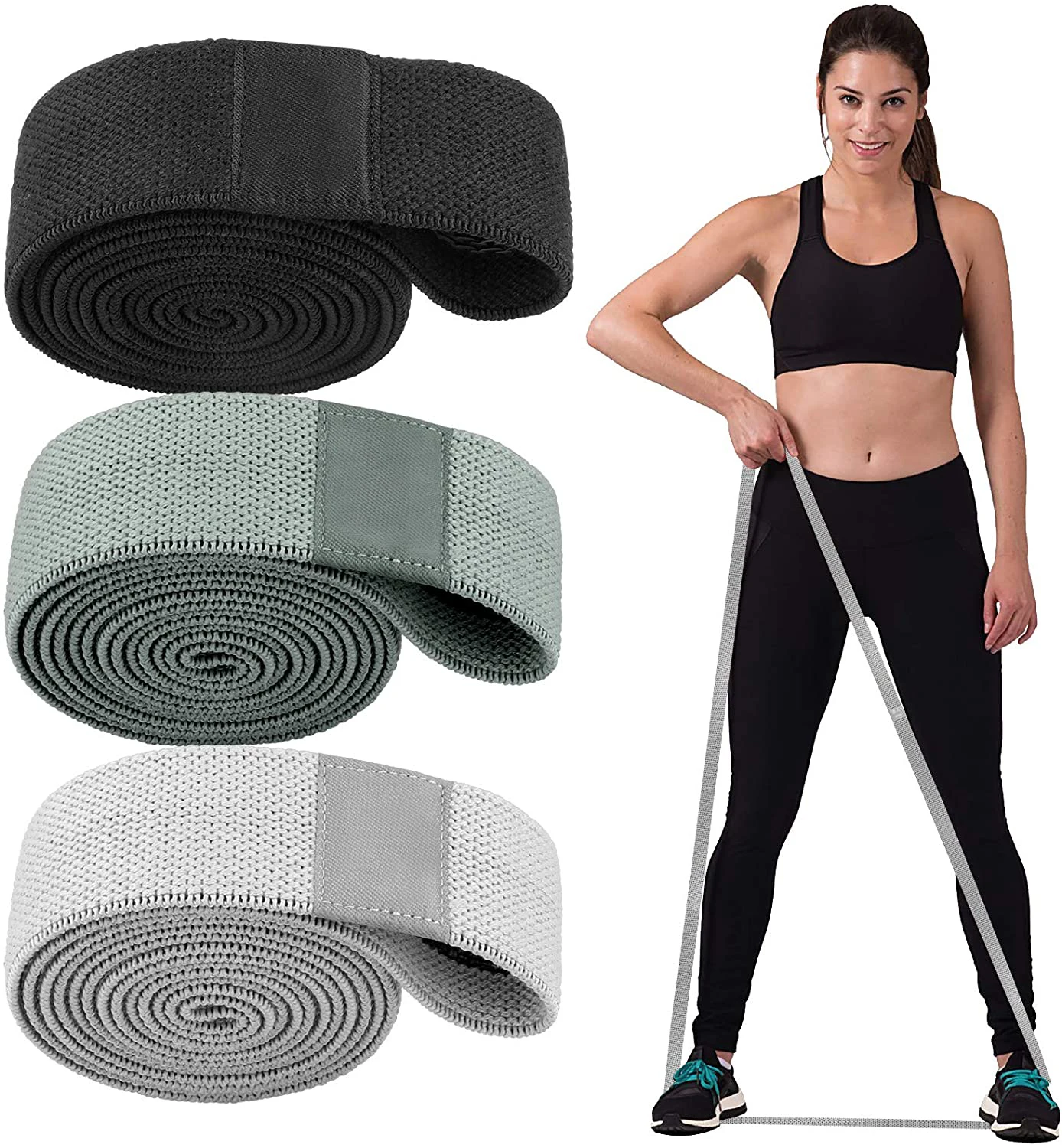 

SHIWEI-1011-11#Pull Up Assist 2M Fabric Long Resistance Bands Set loop bands set Workout Bands Resistance, As picture