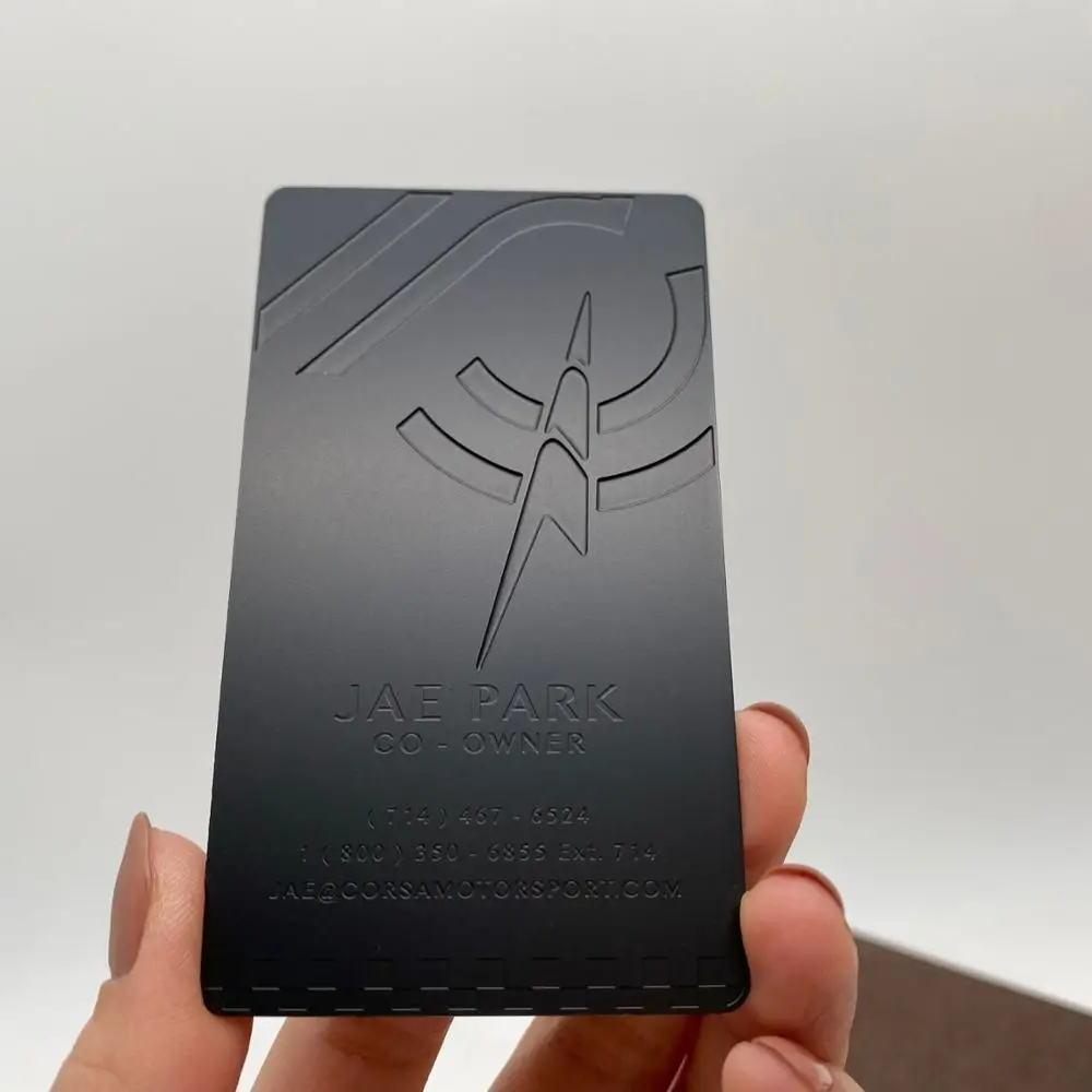 

DU matte black stainless steel cards, Cmyk color or pantone color